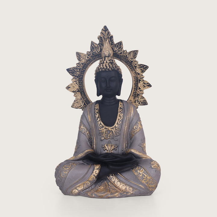 Serenity Chakra Buddha Black Idol - Medium