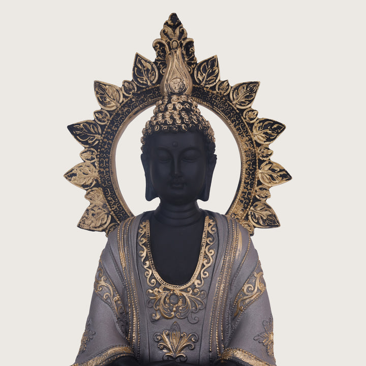 Serenity Chakra Buddha Black Idol - Medium