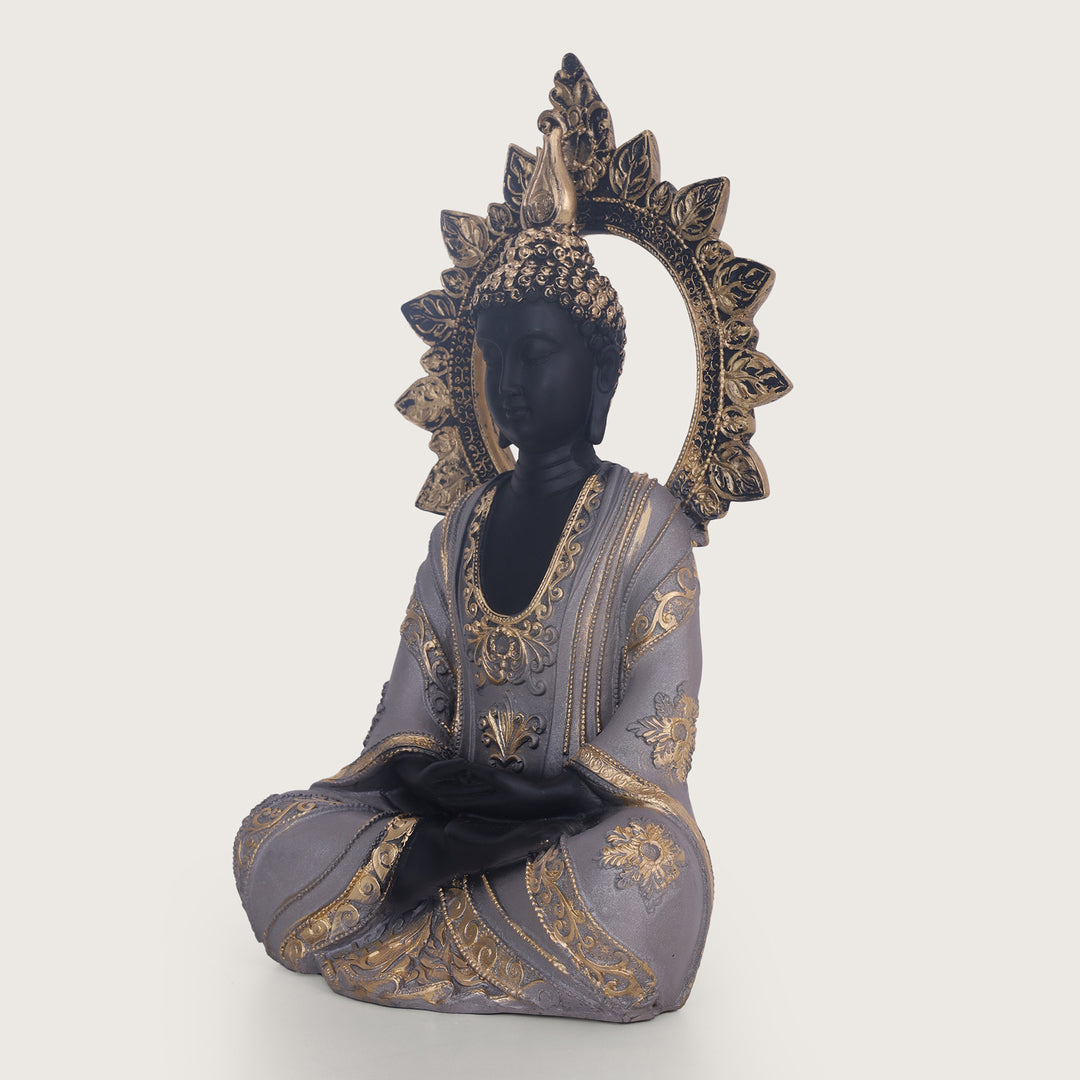 Serenity Chakra Buddha Black Idol - Medium