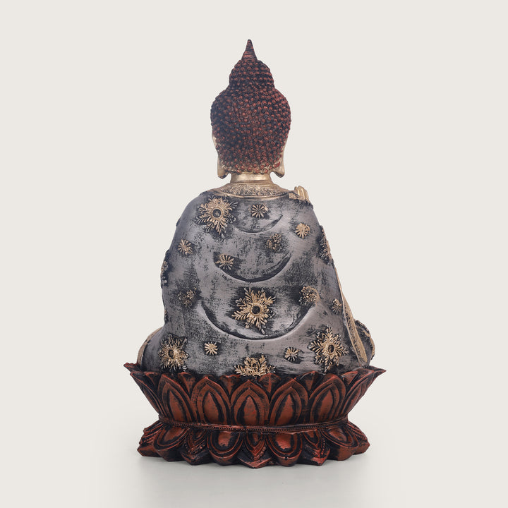 Serenity Lotus Buddha Gold Idol - Medium