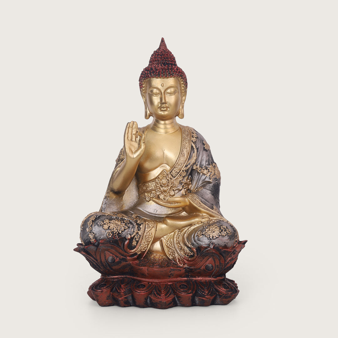 Serenity Lotus Buddha Gold Idol - Small