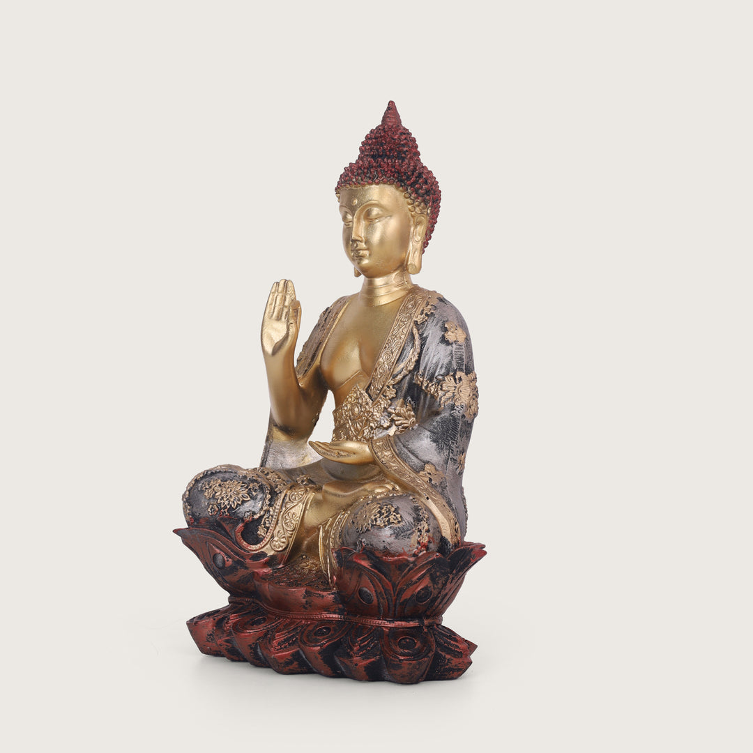 Serenity Lotus Buddha Gold Idol - Small