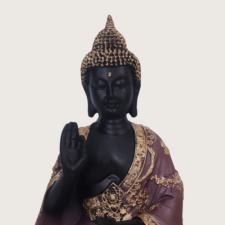 Serenity Lotus Buddha Black Idol - Small