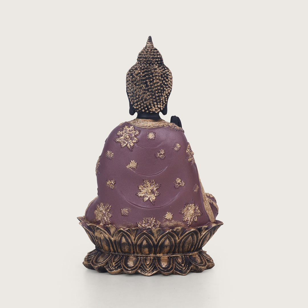 Serenity Lotus Buddha Black Idol - Medium