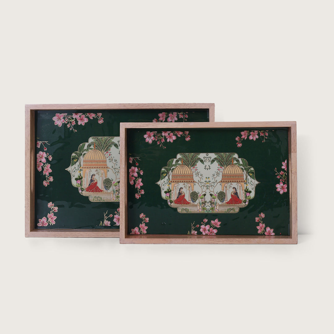 Floral Heritage Tray Wooden - Small