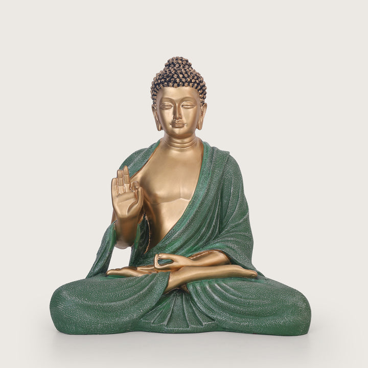 Spiritual Buddha Statue Large - Gold & Green