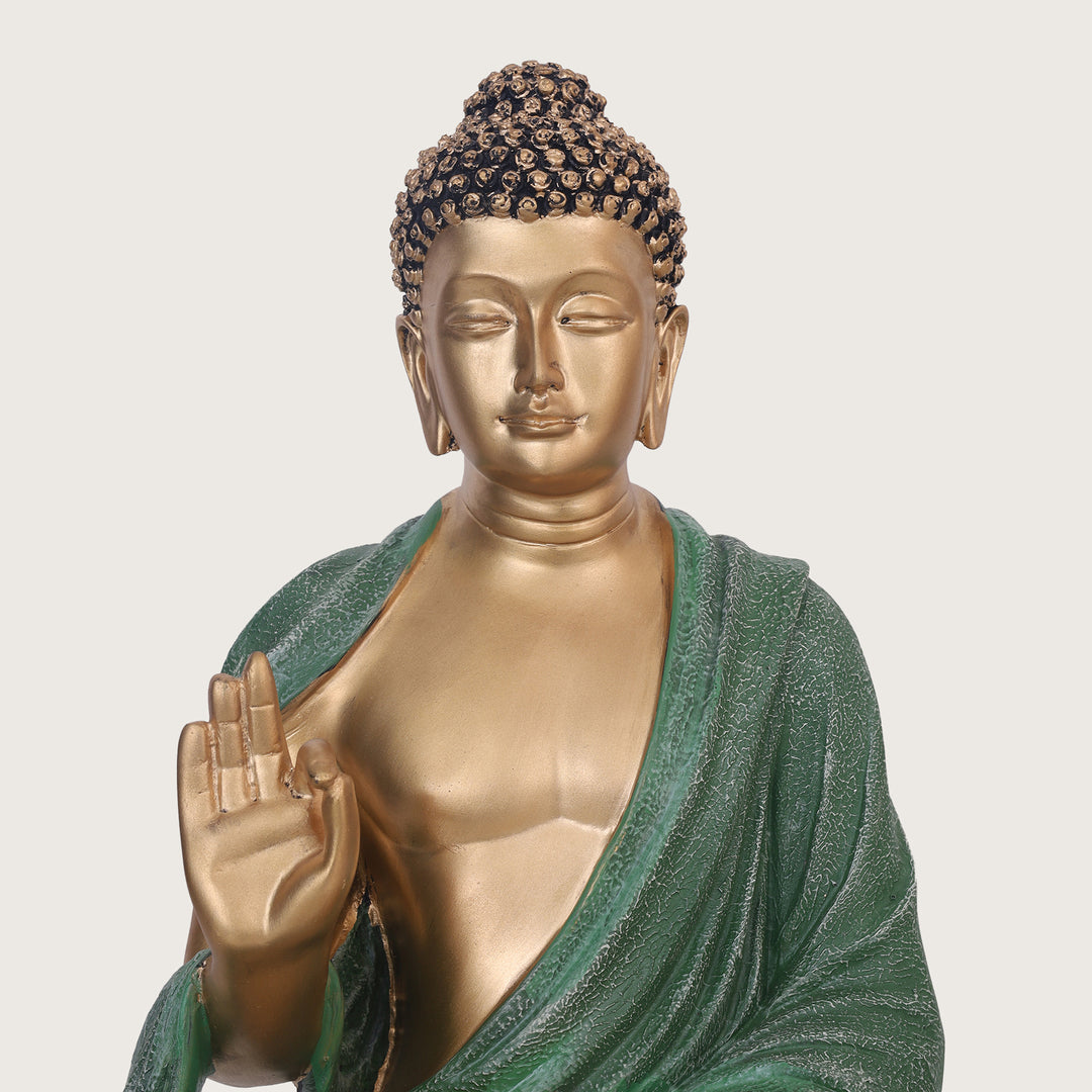 Spiritual Buddha Statue Large - Gold & Green