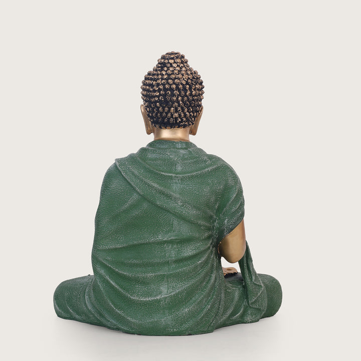 Serenity Buddha Large Idol - Gold&Green