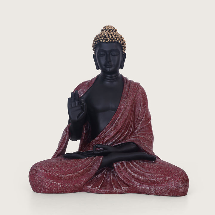 Serenity Buddha Large Idol - Black&Red