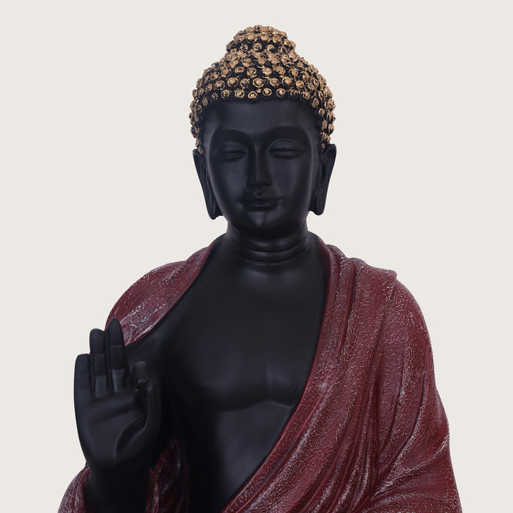 Serenity Buddha Large Idol - Black&Red