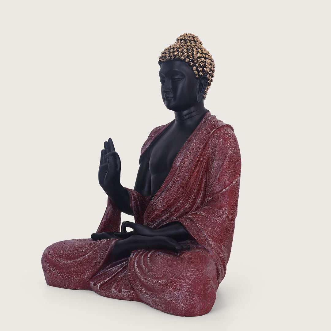 Serenity Buddha Large Idol - Black&Red