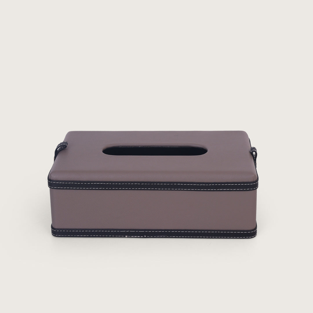 Leather Tissue Box - Brown