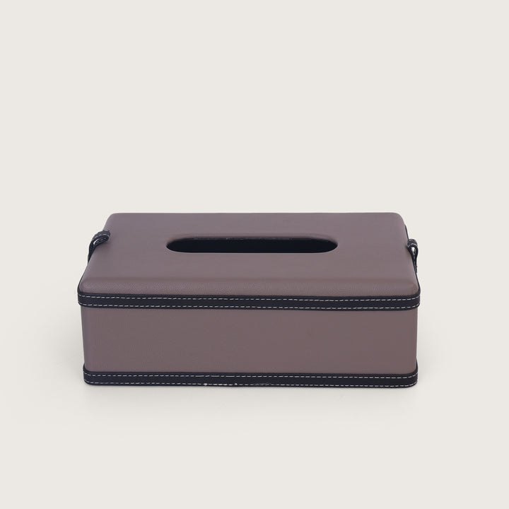 Leather Tissue Box - Brown