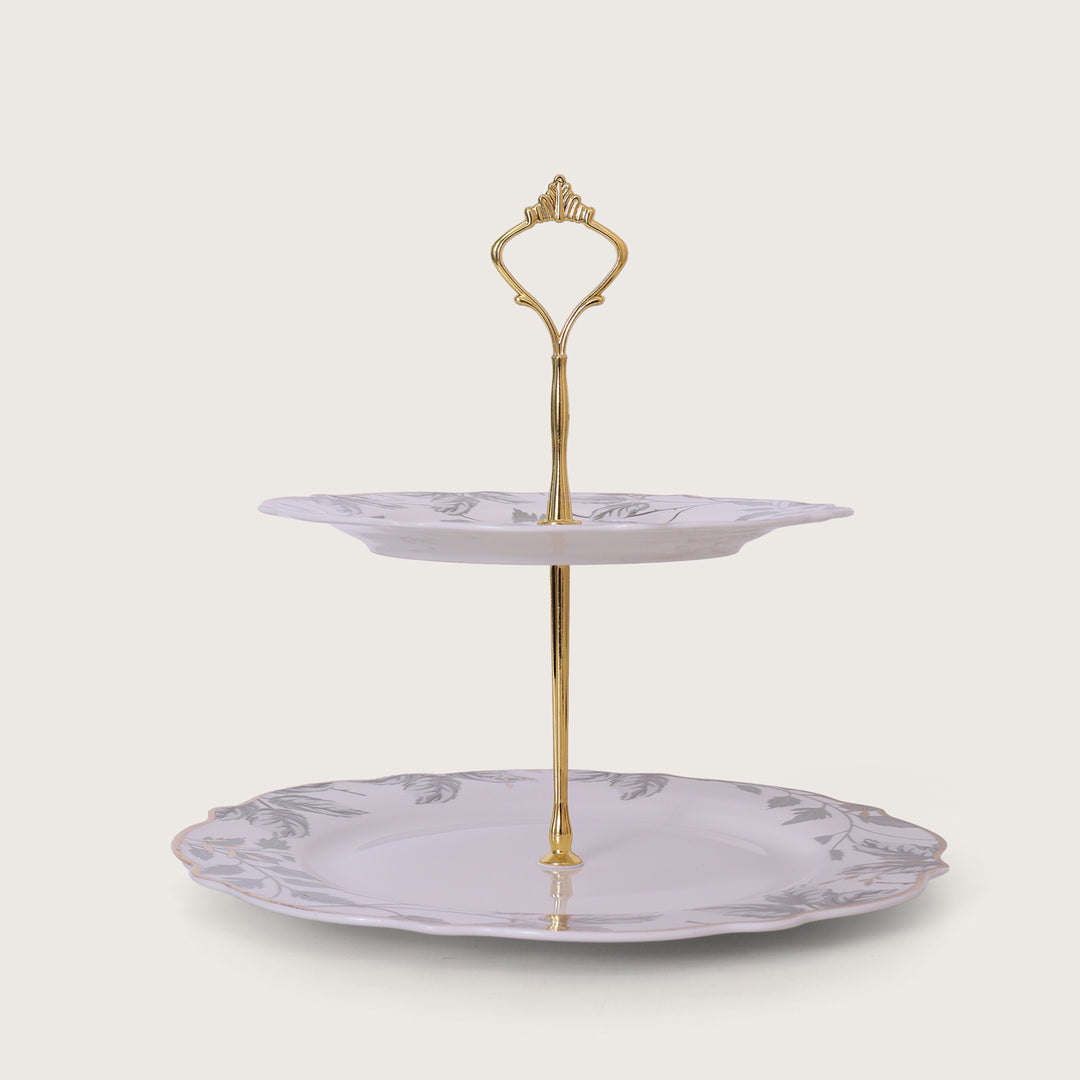 Leaves Designed 2 Tier Stand - Platter