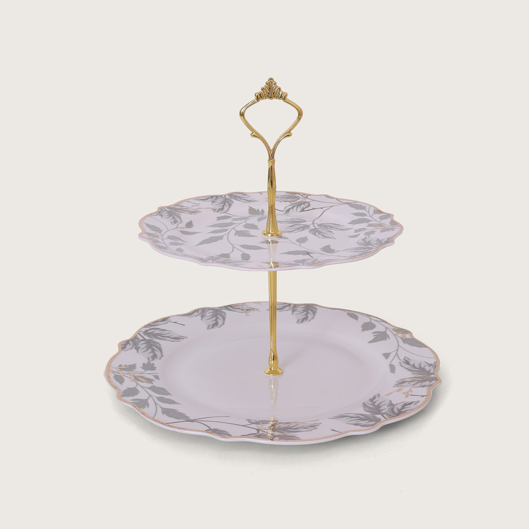 Leaves Designed 2 Tier Stand - Platter