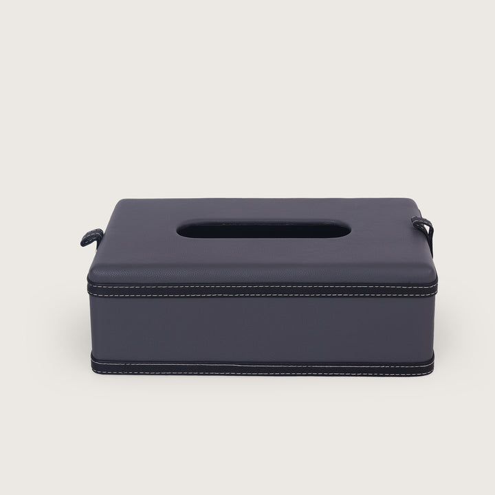 Leather Tissue Box - Grey