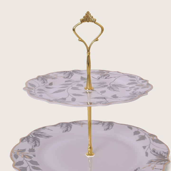 Leaves Designed 2 Tier Stand - Platter