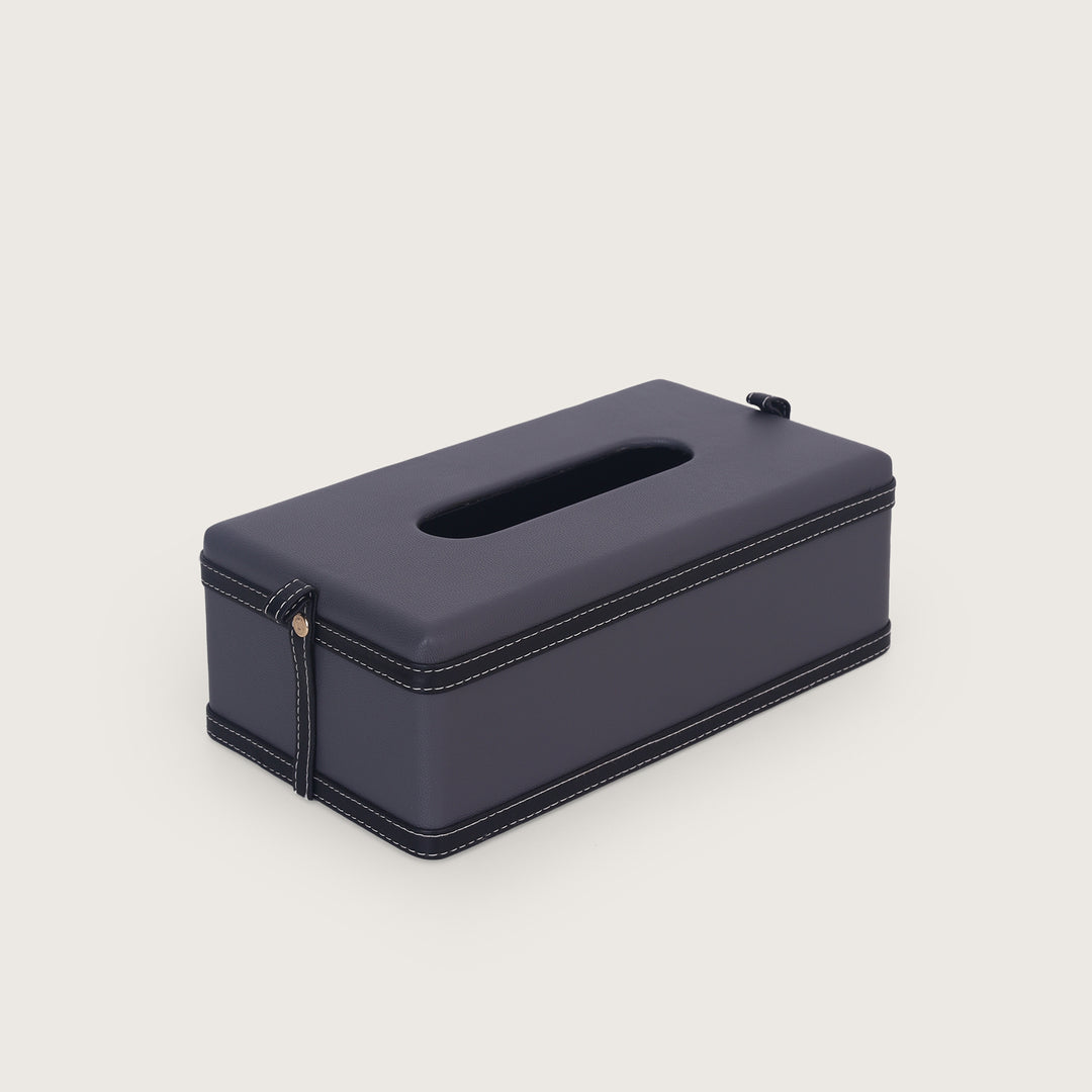 Leather Tissue Box - Grey