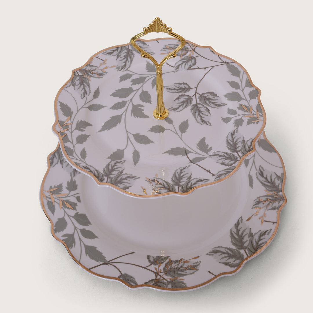 Leaves Designed 2 Tier Stand - Platter