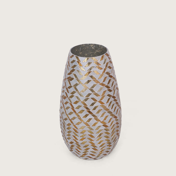 Mosaic Flower Vase Big - Gold