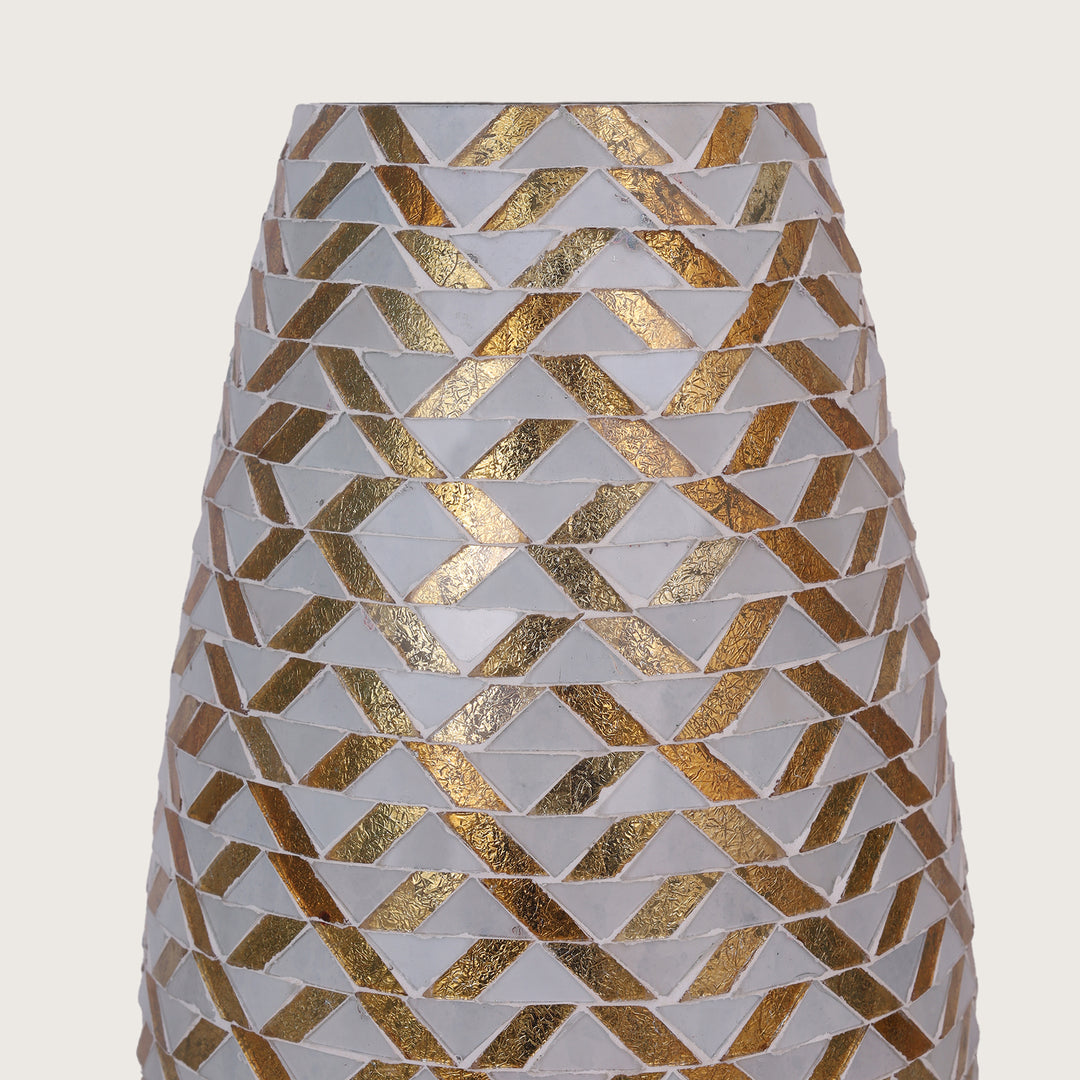 Mosaic Flower Vase Big - Gold