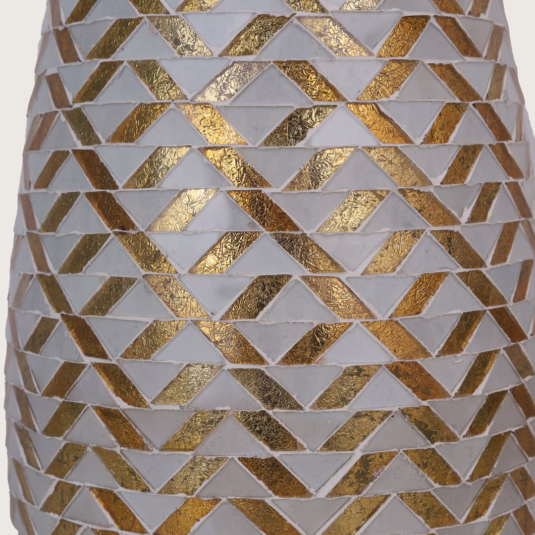 Mosaic Flower Vase Big - Gold