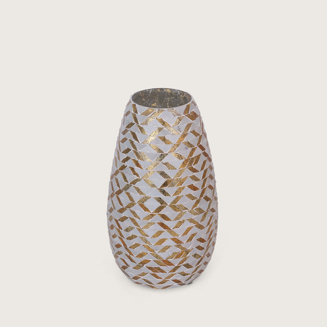 Mosaic Flower Vase Big - Gold