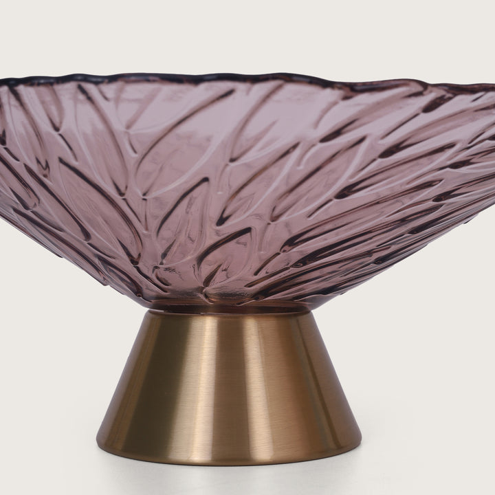 Floral Delight Fruit Bowl - Gold&Lilac