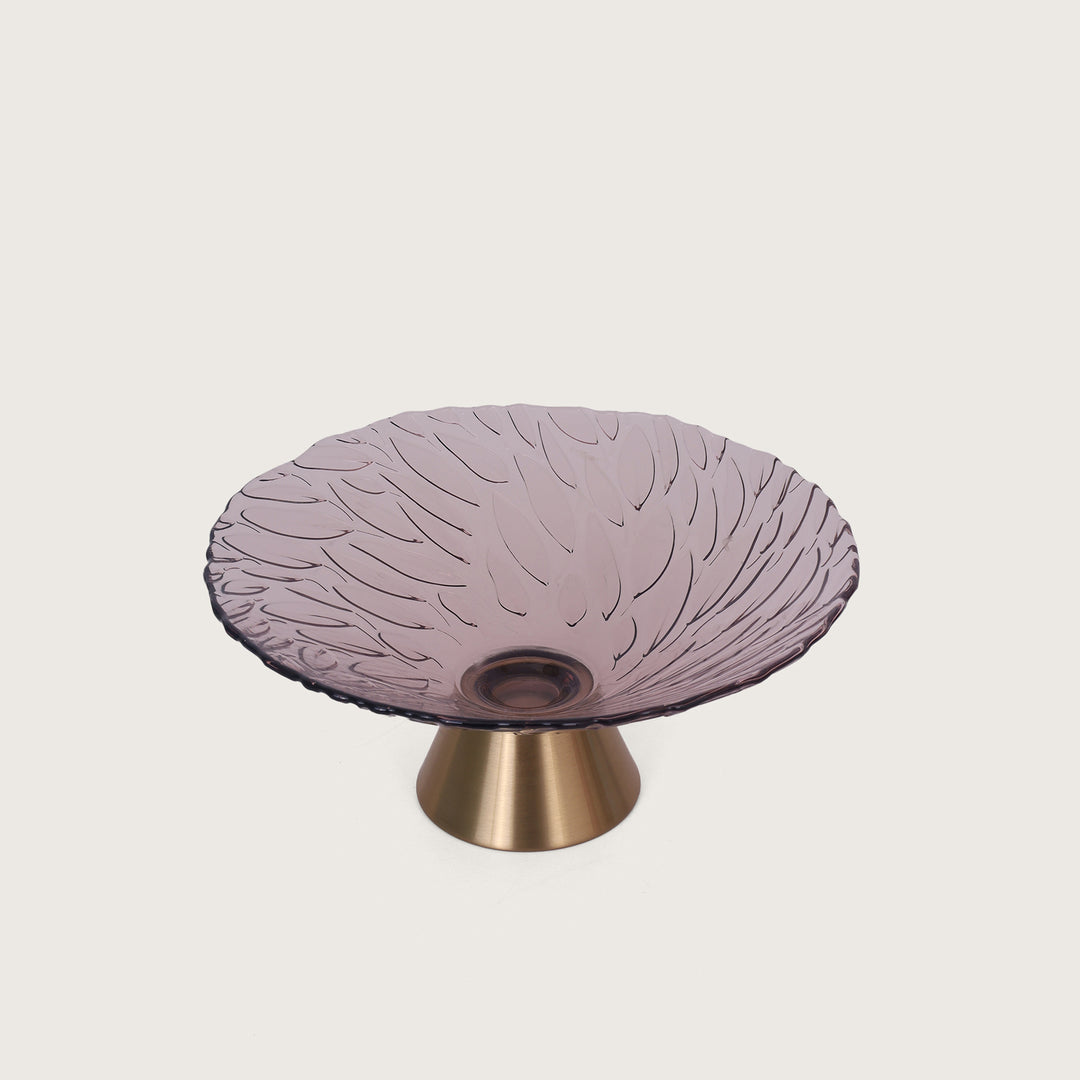 Floral Delight Fruit Bowl - Gold&Lilac