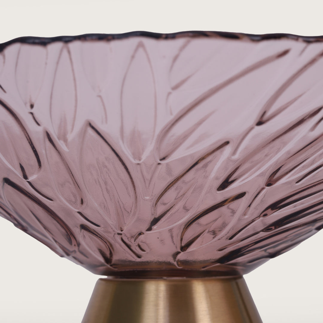 Floral Delight Fruit Bowl - Gold&Lilac