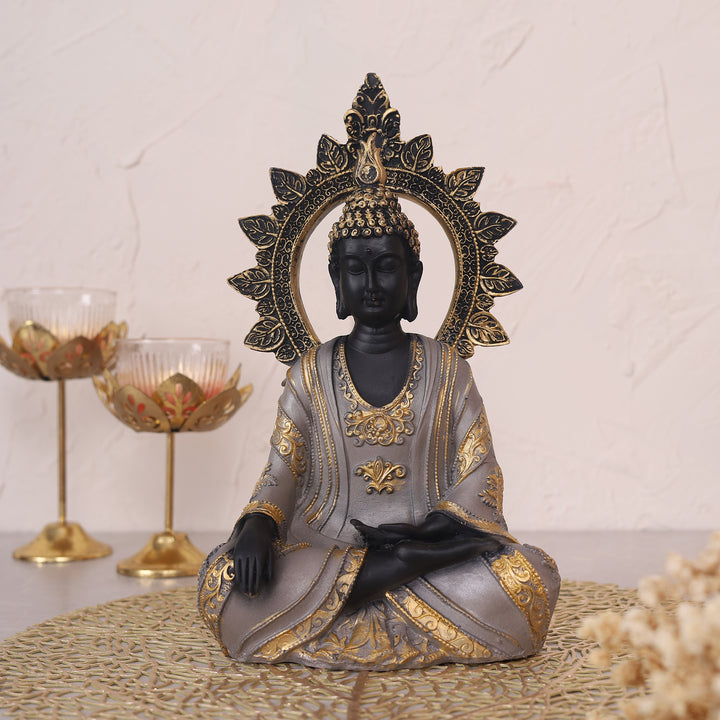 Serenity Chakra Buddha Black Idol - Small