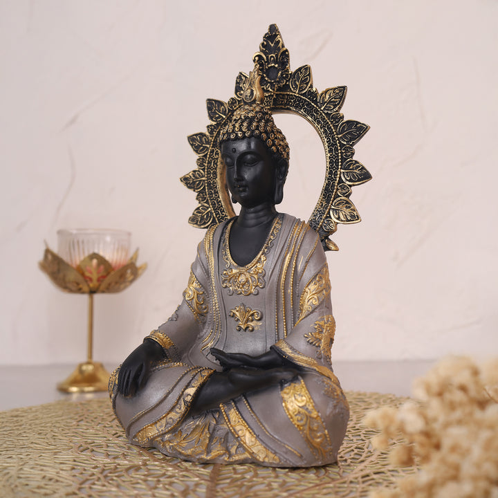 Serenity Chakra Buddha Black Idol - Small