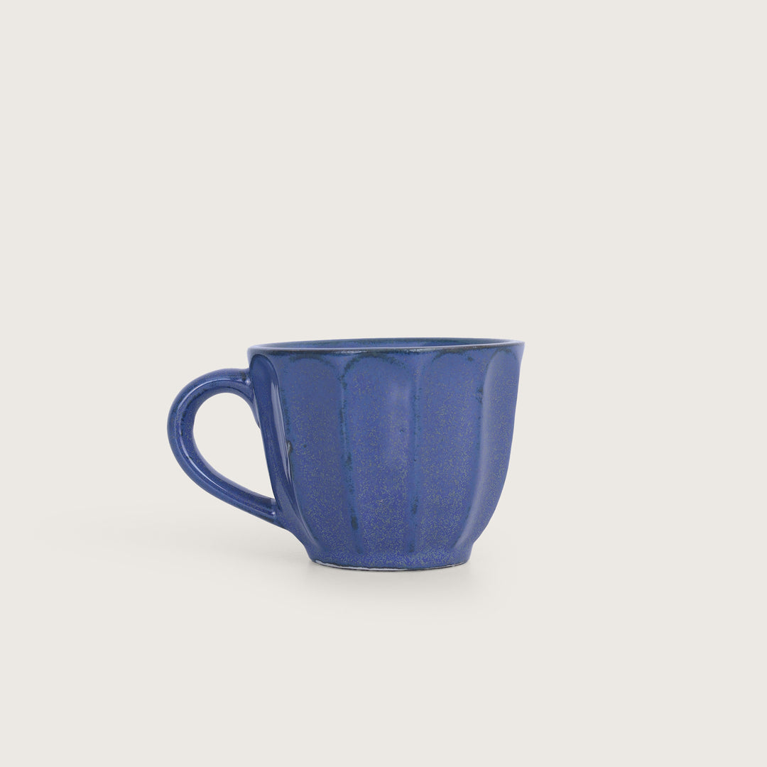 Mona Textured Blue Ceramic Cup Set of 6