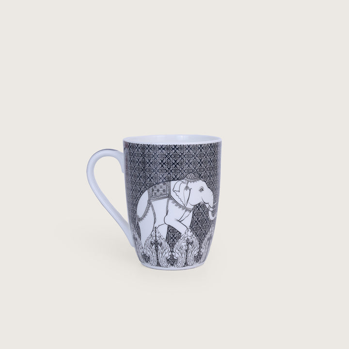 Elephant designed Ceramics Coffee Mug Set of 4