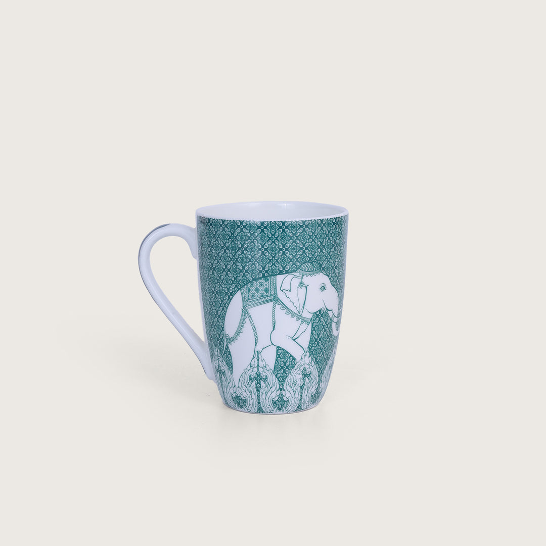 Elephant designed Ceramics Coffee Mug Set of 4