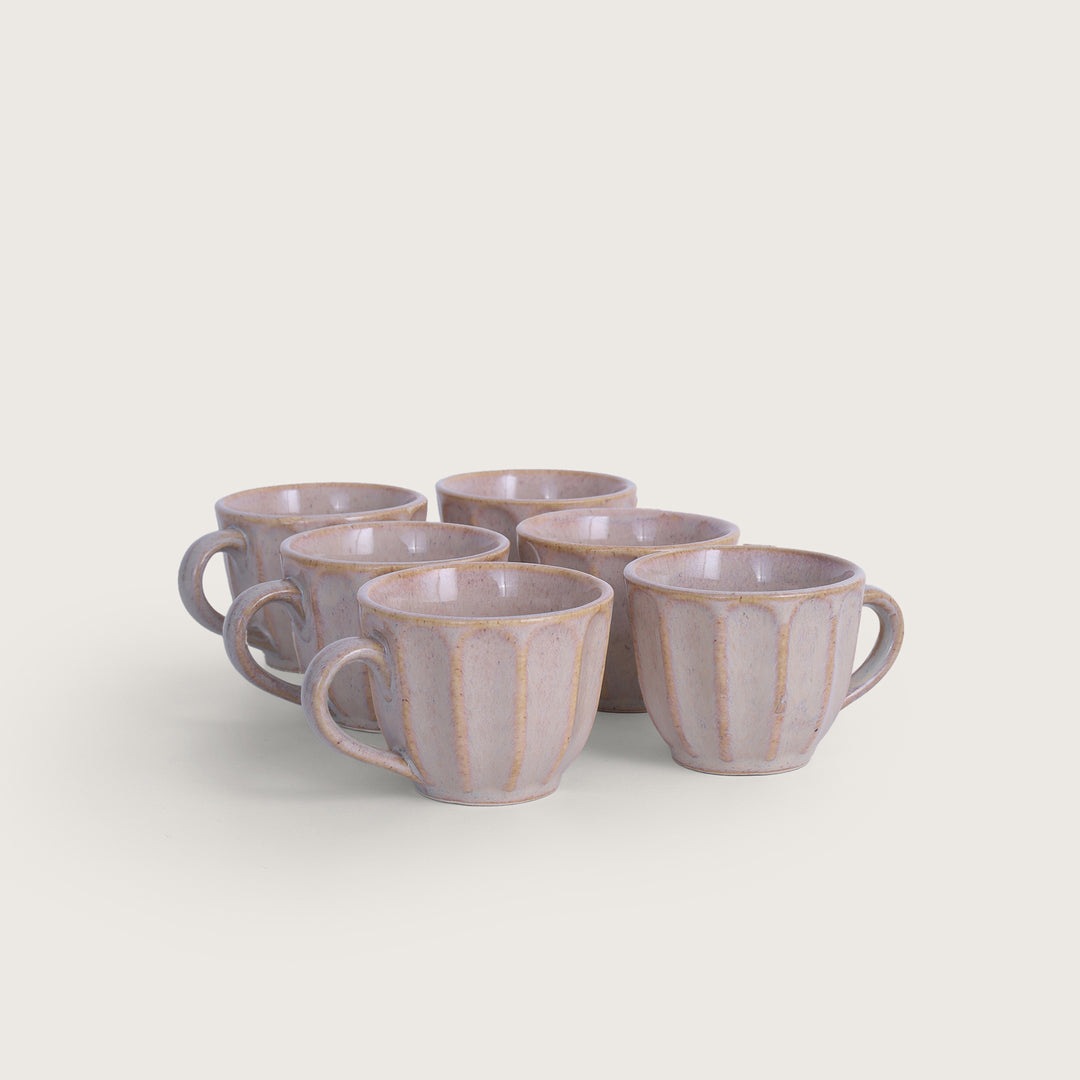 Barista Textured Beige Ceramic Cup Set of 6