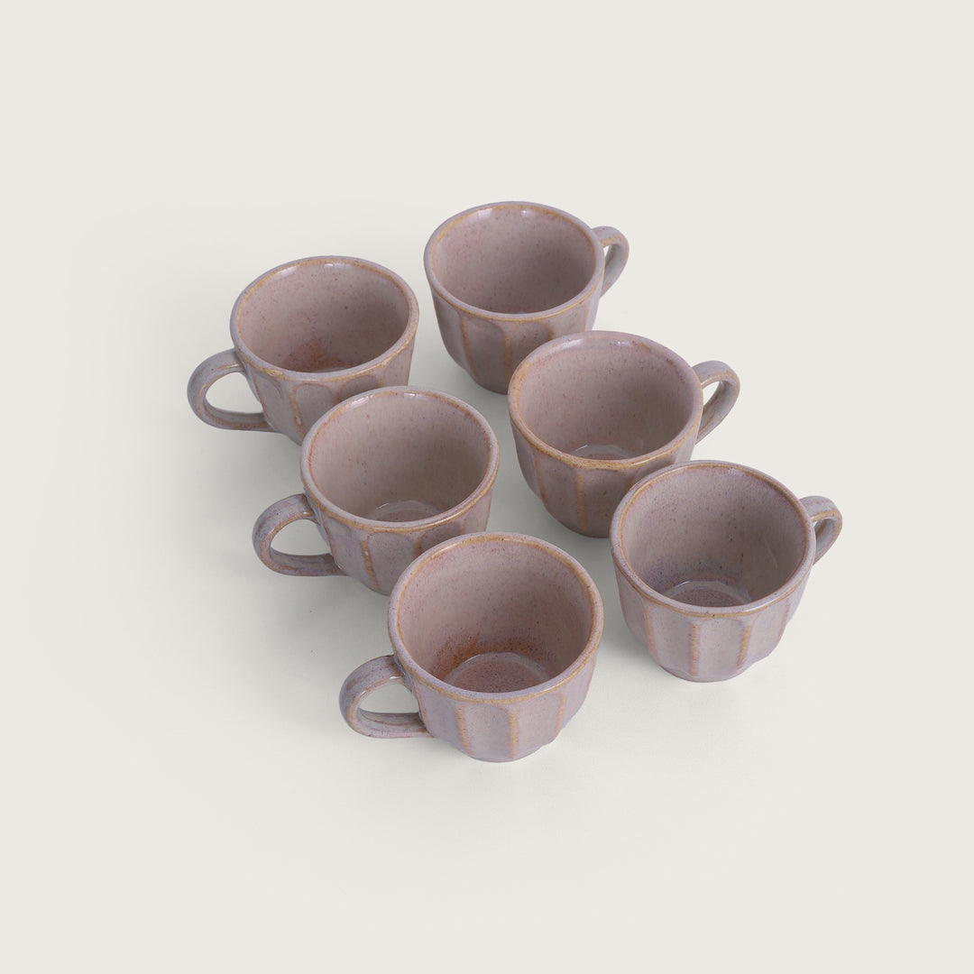 Barista Textured Beige Ceramic Cup Set of 6