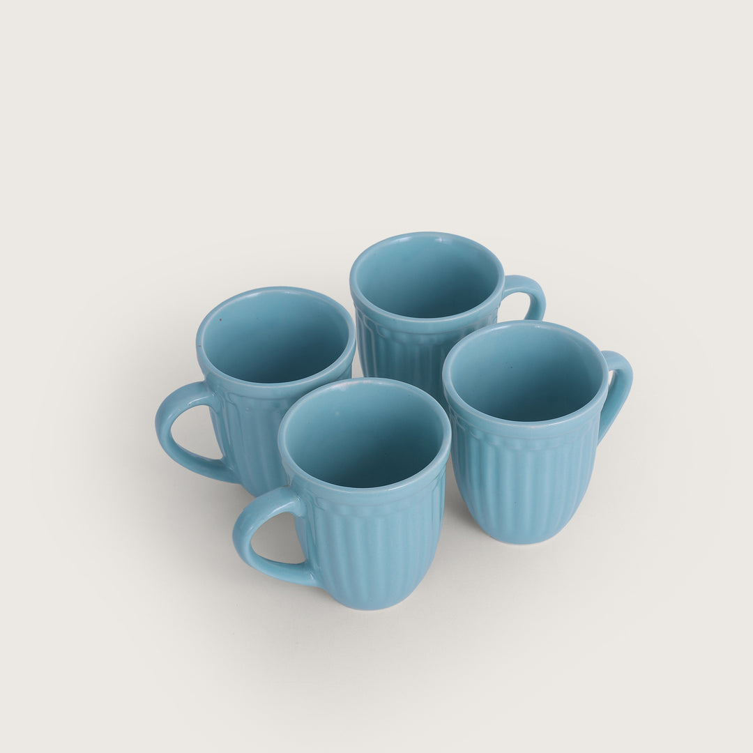 Octa Ceramics Vintage Coffee Mug set of 4 - Aqua