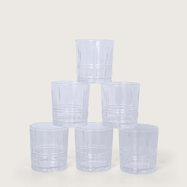 Luxe Ribbed Crystal Whiskey Glass Set of 6