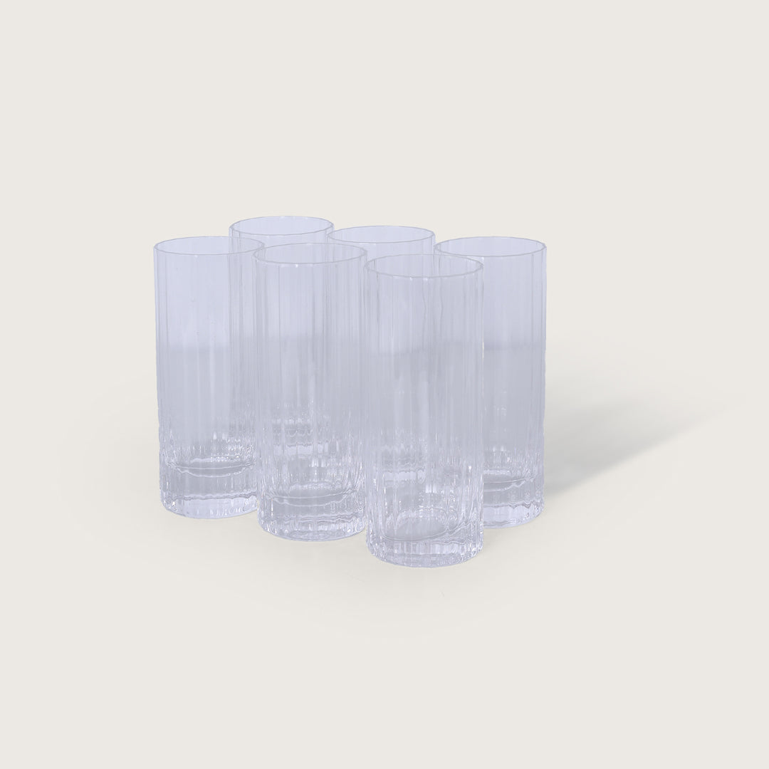 Trendy Transparent Water Glass Set of 6