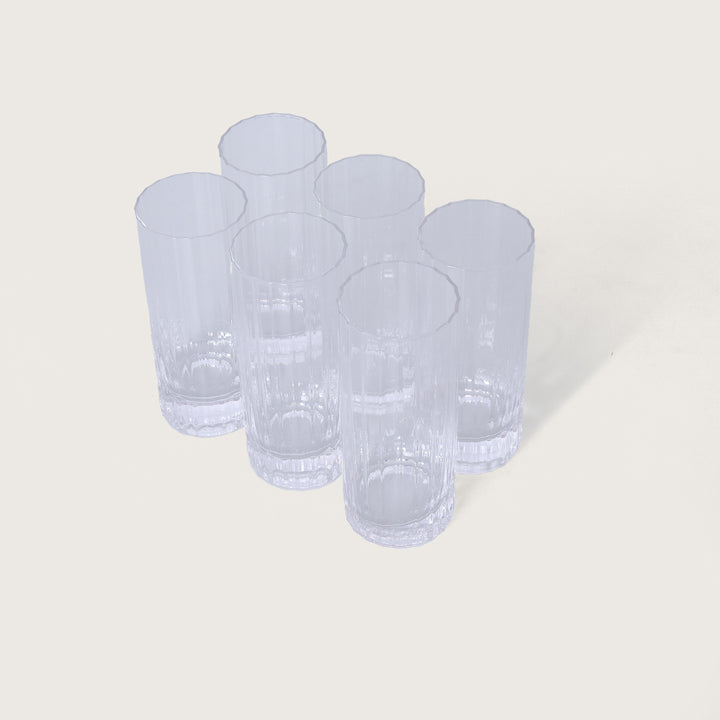 Trendy Transparent Water Glass Set of 6