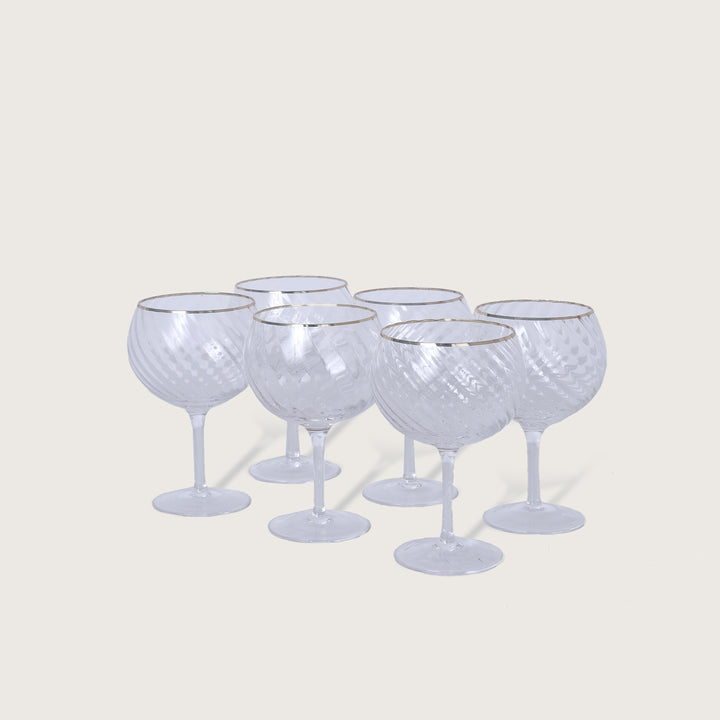 Valeria Gin & Tonic Glass Gold Rim Set of 6