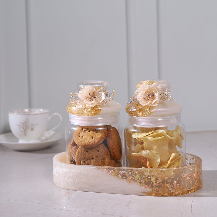 Pearl Jar Serving Set of 2 with Airtight Jars