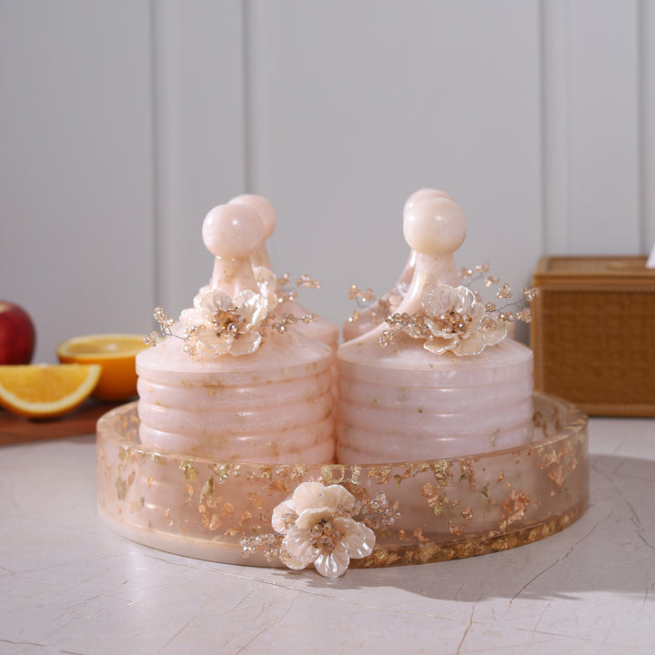 Pearl Flower Shade Jar Set of 4