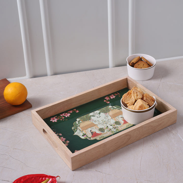 Floral Heritage Tray Wooden - Small