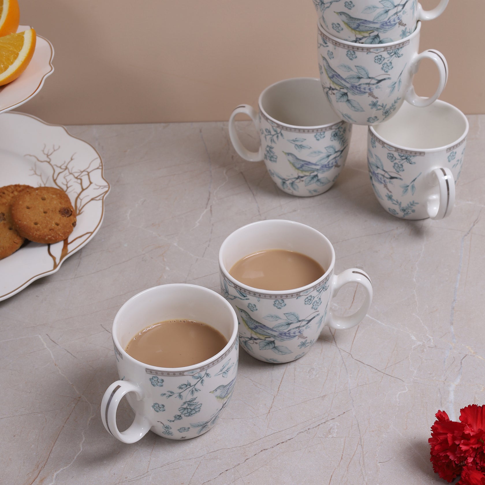 Blue Bird Tea Mug Set of 6 HOME 360