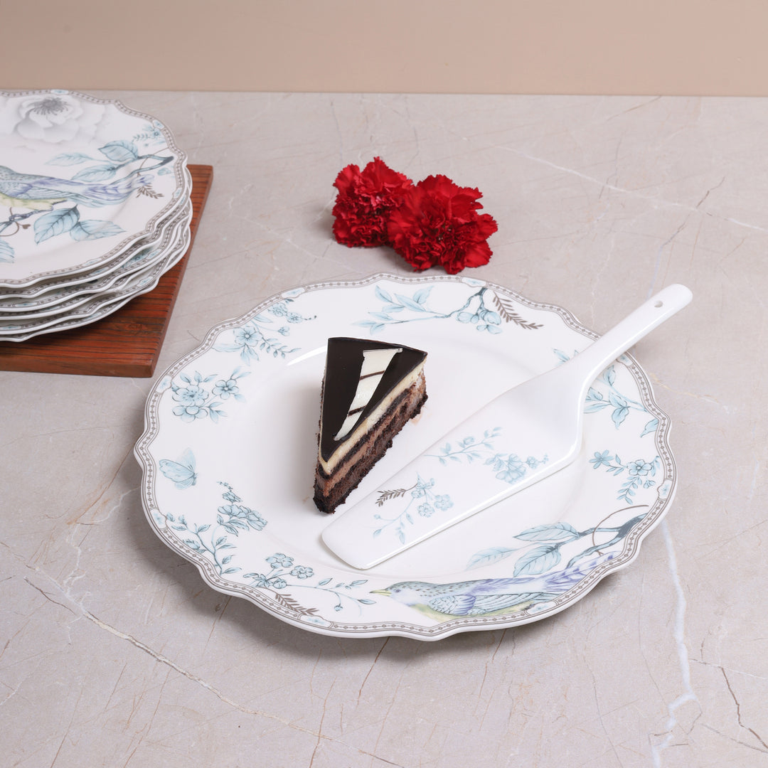 Luxe Blue Bird 8 Pc Serving Set | Cake Set