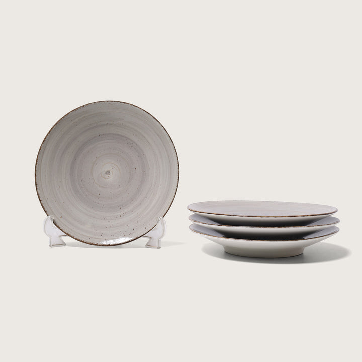 Cottage Snacks Plate Grey Set of 4