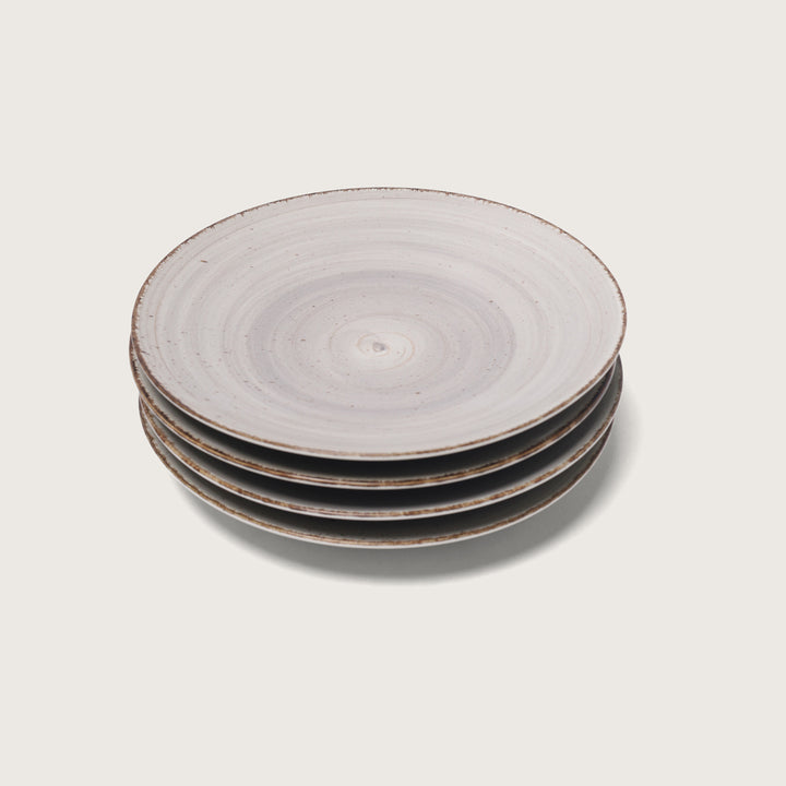 Cottage Snacks Plate Grey Set of 4