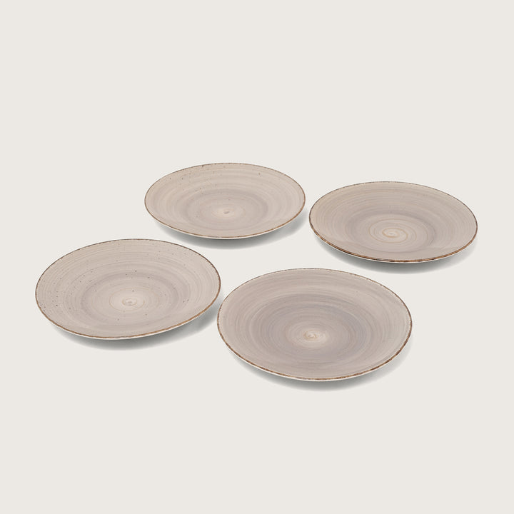 Cottage Snacks Plate Grey Set of 4